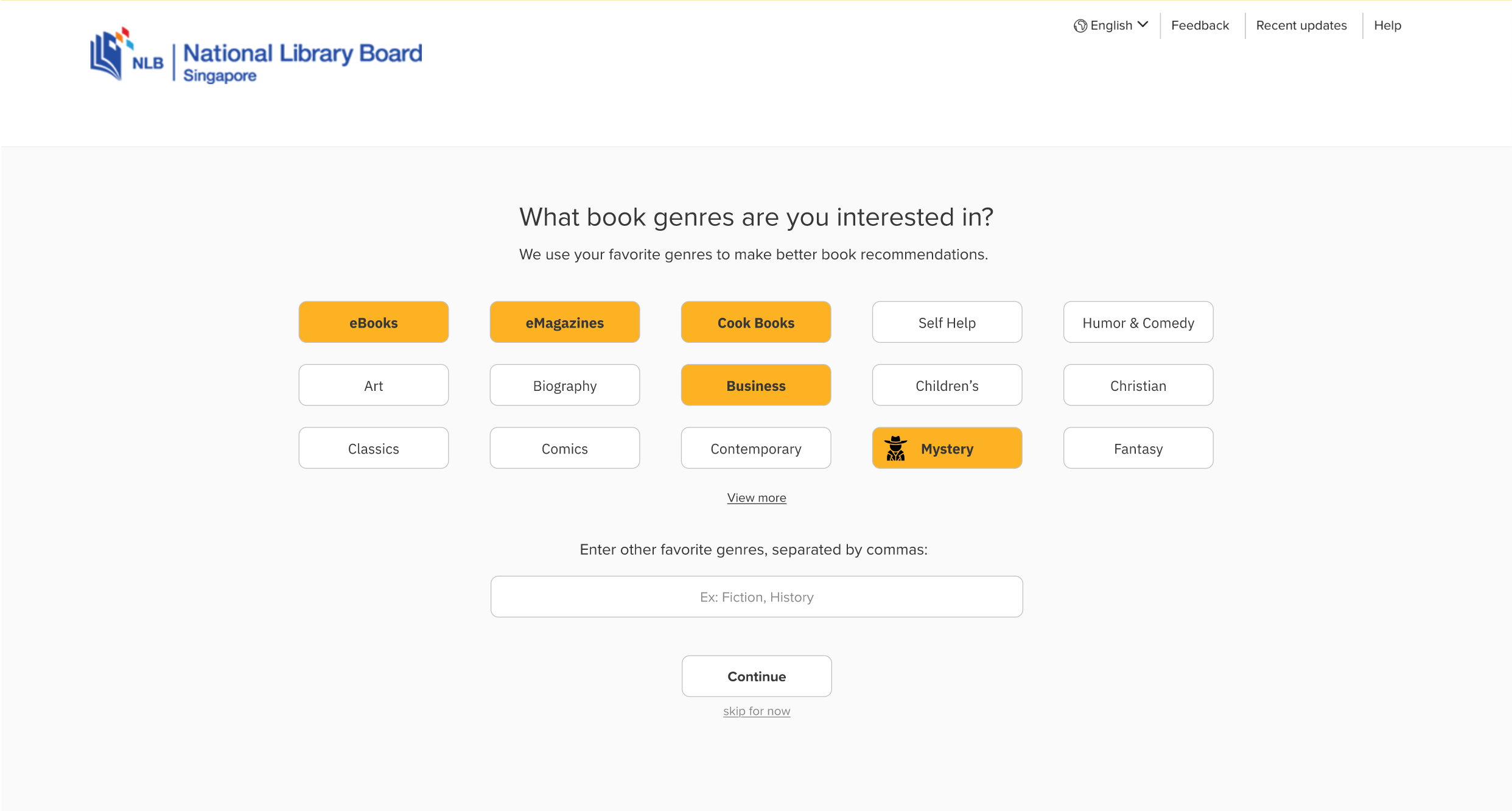 Mid-fidelity Prototype of Select Interests